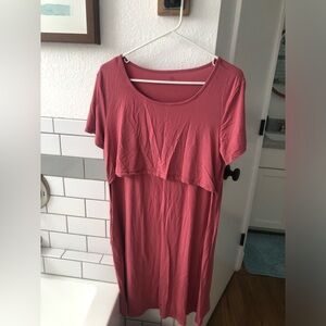 Kindred Bravely Eleanora Maternity and Nursing Dress pink L